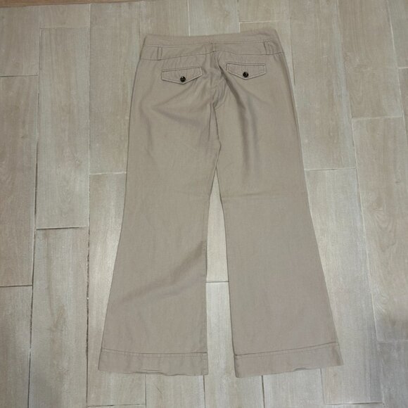 Juniors Womens Charlotte Russe Linen Cotton Low-Rise Flat Front Flared Pants 7 - Picture 10 of 11